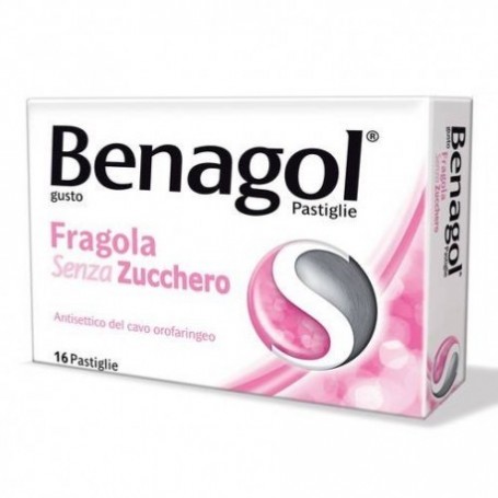 Benagol 16 pastiglie Fragola senza zucchero mal di gola