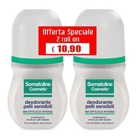 Somatoline Cosmetic Deodorante Pelli Sensibili Roll On Duo