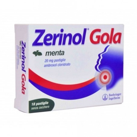 Zerinol Gola Menta 18 pastiglie 20mg senza zucchero