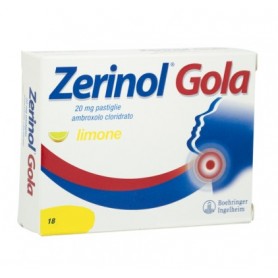 Zerinol Gola Limone 18 pastiglie 20mg senza zucchero
