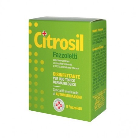 Citrosil 8 garze 0,175% Disinfettante per ferite, escoriazioni, ustioni