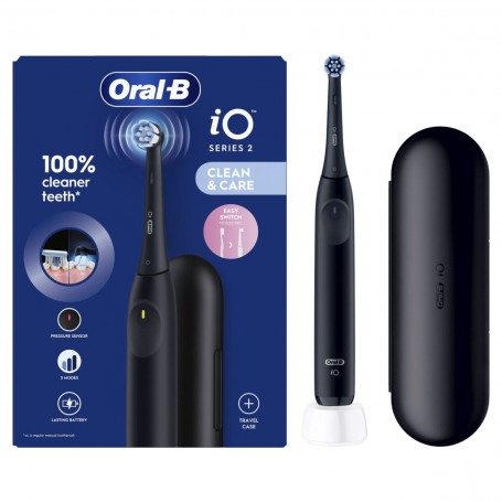 Spazzolino elettrico Oral-B iO2 nero con testina inclusa e custodia