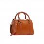 Borsa a mano in pelle con tracolla cognac e rosa The Bridge 04184601